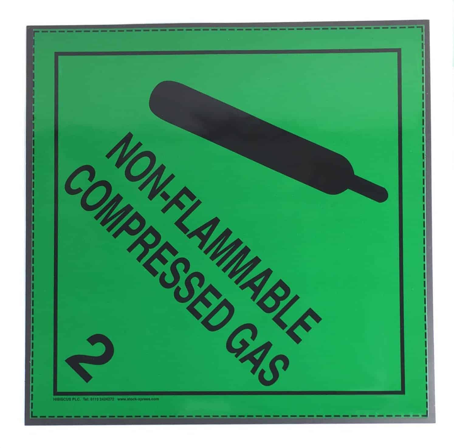 Class 22 Non Flammable Compressed Gas Placard On Magnetic Rubber